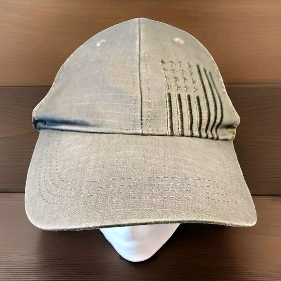 HIGHLAND TACTICAL USA FLAG ADJUSTABLE SNAPBACK TRUCKER/MESH HAT/CAP OLIVE - Picture 1 of 16